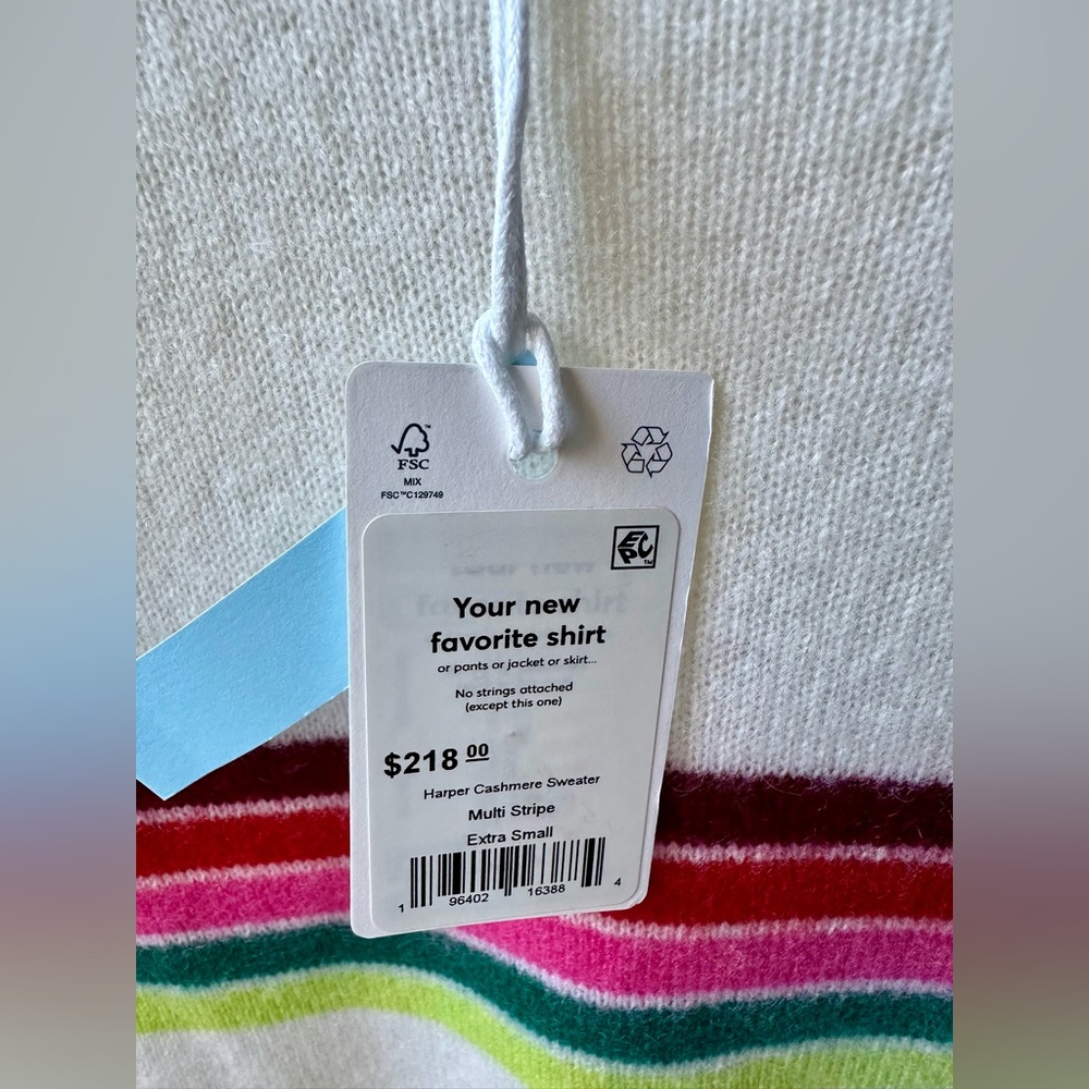 NWT Marine Layer 100% Cashmere Harper Sweater in Multi Stripe, XS - Picture 8 of 16
